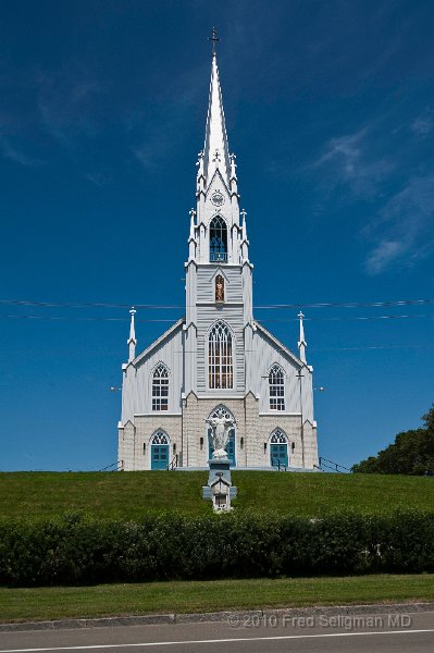 20100720_112702 Nikon D3.jpg - Along the north shore of the Restigouche River  driving toward Gaspe peninsula, most of the small Quebec towns are adorned by a church.   This is the church in St Omer, Quebec.